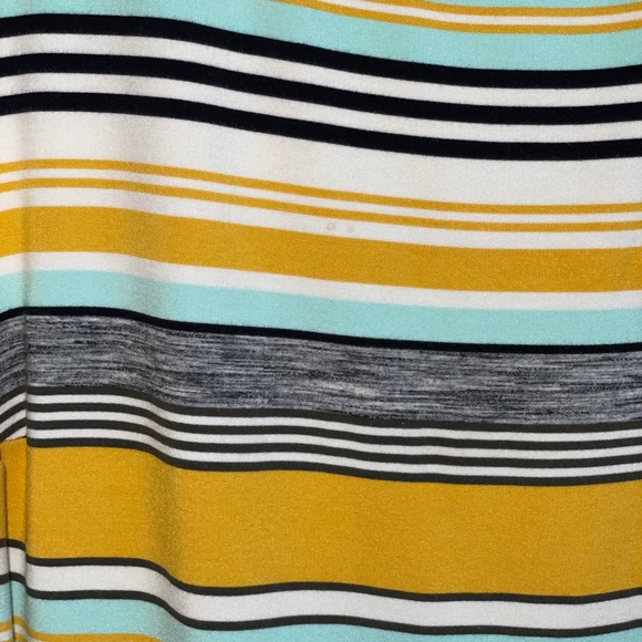 Ava & Viv Yellow Mint Stripe T-shirt Tee Shirt Short Sleeve Dress Size 1X - Picture 10 of 10